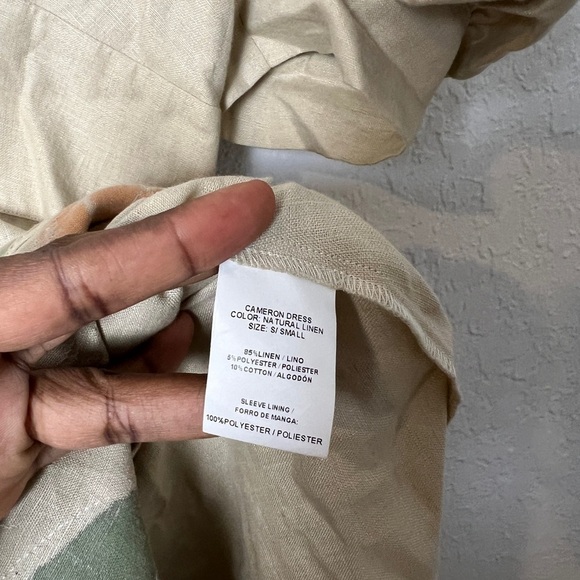 Silvia Tcherassi Cameron Puff Sleeve Linen-Blend Midi Dress - Picture 10 of 11